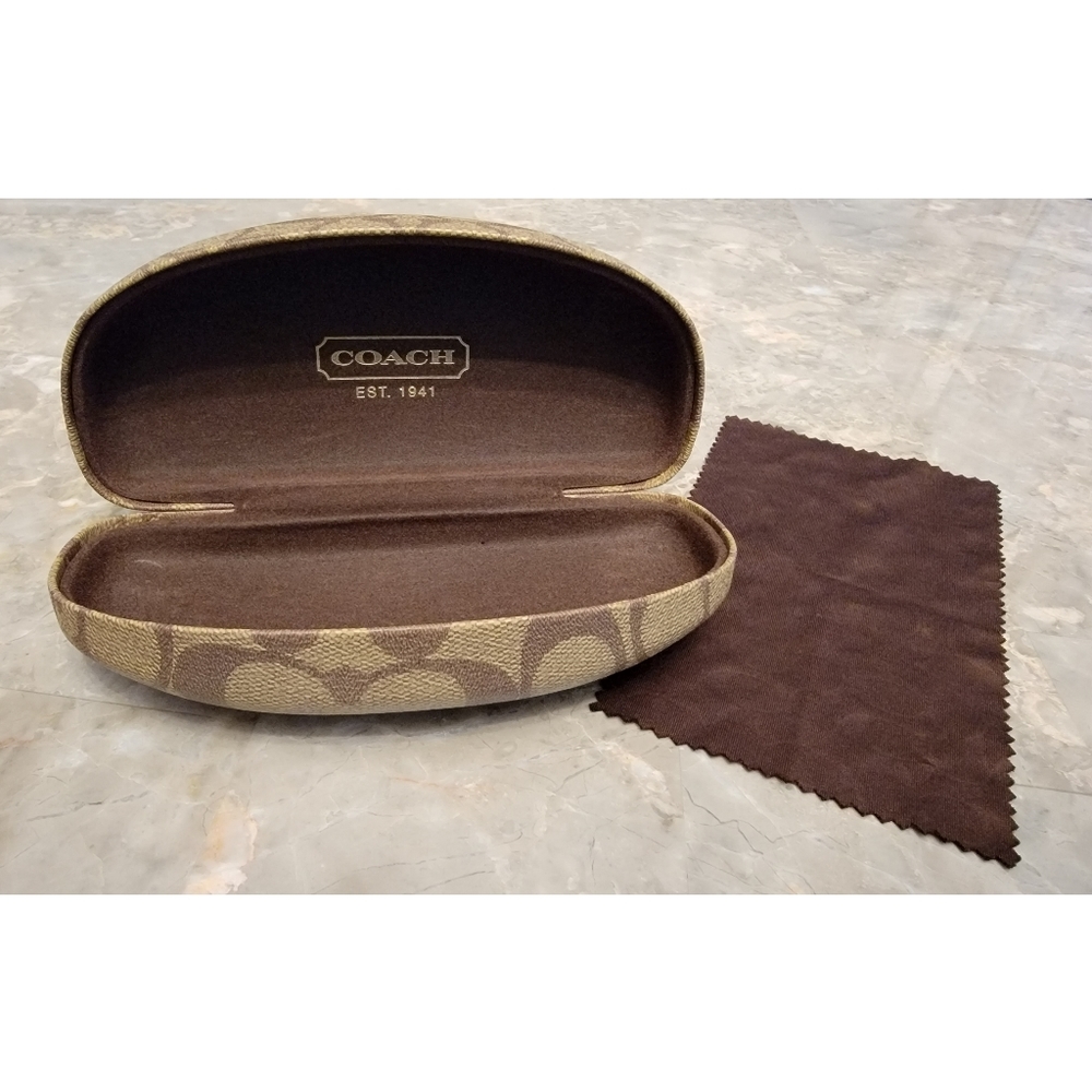 Authentic Coach Hard Eye Glasses Case With Matching Cleaning Cloth